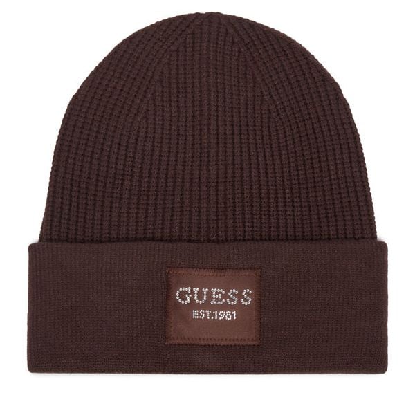 Czapka Guess. Brązowe czapki i kapelusze damskie Guess, na zimę, z aplikacjami. Za 154.99 zł.
