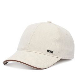 Czapka z daszkiem BOSS. Białe czapki i kapelusze męskie Boss, bez wzorów. Za 279.99 zł.