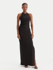 Eleh Sukienka wieczorowa EFW250216 Czarny Regular Fit. Czarne sukienki damskie Eleh, bez wzorów, z syntetyku, wizytowe, bez kołnierzyka, bez ramiączek. Za 479.99 zł.