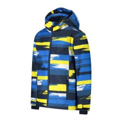 Kurtka narciarska dla dzieci CMP Blue Yellow 39W1924/04ZU. Niebieskie kurtki i płaszcze dla chłopców CMP, bez wzorów, z materiału, z kapturem. Za 399.99 zł.