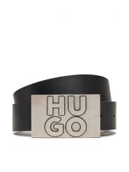 HUGO Pasek Męski 50537037 Czarny. Czarne paski damskie Hugo, bez wzorów, ze skóry. Za 179.99 zł.