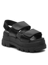 Buffalo Sandały Aspha SND 1601258 Czarny. Czarne klapki damskie Buffalo, bez wzorów, ze skóry, bez obcasa, na płaskiej podeszwie, bez zapięcia. Za 379.99 zł.