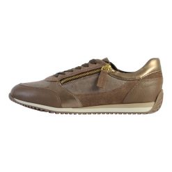 Buty GEOX D36N0A 022TC Brązowy. Szare obuwie sportowe damskie Geox, bez wzorów, z materiału, do biegania. Za 388.99 zł.