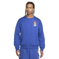 Bluza Męska Sportowa Nike. Niebieskie bluzy męskie Nike, m, bez wzorów, bez kaptura. Za 140.80 zł.