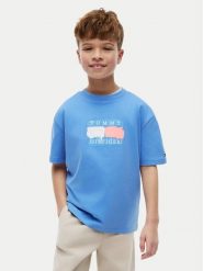 Tommy Hilfiger T-Shirt Graffiti KB0KB10546 Niebieski jasny Relaxed Fit. Niebieskie t-shirty dla chłopców Tommy Hilfiger, bez wzorów, z bawełny, bez ramiączek. Za 129.99 zł.