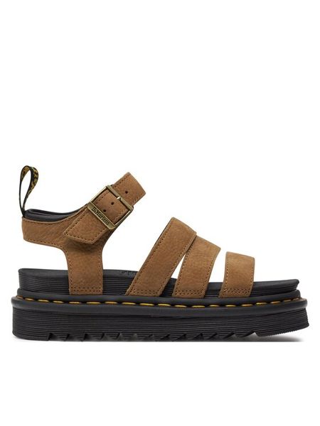 Dr. Martens Sandały Blaire 31735439 Brązowy. Brązowe klapki damskie Dr. Martens, bez wzorów, ze skóry, bez obcasa, na płaskiej podeszwie, bez zapięcia. Za 399.99 zł.