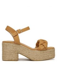 DeeZee Espadryle XFV20019-09 Beżowy. Brązowe sandały damskie DeeZee, bez wzorów, z materiału, bez obcasa, bez zapięcia. Za 179.99 zł.