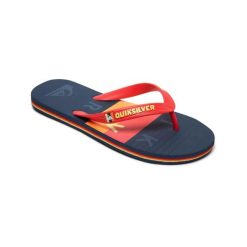 Klapki dla Chłopcy MOLOKAI WORD BLOCK Multicolore. Czerwone buty sportowe chłopięce Quiksilver, bez wzorów, z gumy, bez zapięcia. Za 75.00 zł.