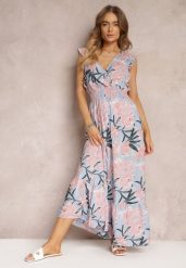 Niebieska Sukienka Maxi z Falbankami i Cienkimi Gumkami w Pasie Bexla. Niebieskie sukienki damskie Renee, na co dzień, l, bez wzorów, eleganckie, bez kołnierzyka, bez ramiączek, maxi, rozkloszowane. Za 49.99 zł.