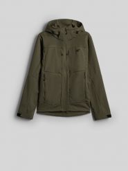 4F Kurtka softshell wiatroodporna membrana 8000 męska - khaki M. Brązowe kurtki męskie 4f, m, bez wzorów, z softshellu, klasyczne, bez kaptura. Za 499.99 zł.