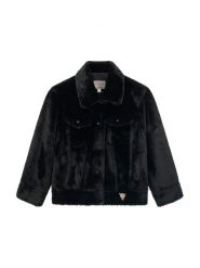 Guess Futro J6YL13 K4223 Czarny Regular Fit. Czarne kurtki i płaszcze dla dziewczynek Guess, z aplikacjami, z futra, bez kaptura. Za 524.99 zł.