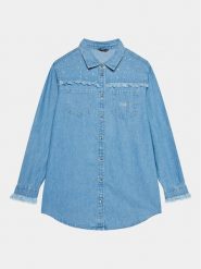 Guess Koszula jeansowa J3BH01 D5A40 Niebieski Regular Fit. Niebieskie bluzki dla dziewczynek Guess, z aplikacjami, z bawełny, bez ramiączek. Za 219.99 zł.