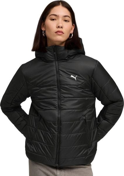 Kurtka damska Puma ESS Hooded Padded czarna 685231 01 M. Czarne kurtki damskie Puma, m, bez wzorów, bez kaptura. Za 603.63 zł.