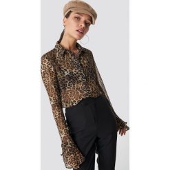 NA-KD Boho Szyfonowa bluzka z rękawami z falbaną - Multicolor. Bluzki damskie marki NA-KD Boho. W wyprzedaży za 40.47 zł.
