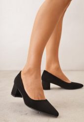 Czarne Czółenka VICES ze Skóry Naturalnej na Słupku Avanah. Czarne czółenka damskie Renee, bez wzorów, z materiału, eleganckie, bez obcasa, na słupku, bez zapięcia. Za 149.99 zł.