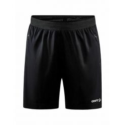 Damskie Szorty na zamek błyskawiczny Craft evolve. Czarne szorty sportowe damskie Craft, l, bez wzorów, z materiału, sportowe, na fitness i siłownię. Za 199.99 zł.