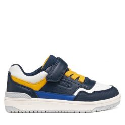 Sneakersy Geox. Niebieskie trampki i tenisówki chłopięce Geox, bez wzorów, bez zapięcia. Za 249.99 zł.