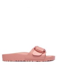 Birkenstock Klapki Madrid Big Buckle 1032033 Różowy. Czerwone klapki damskie Birkenstock, bez wzorów, z syntetyku, bez obcasa. Za 249.99 zł.