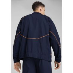 Kurtka dresowa męska PUMA ftblSTATEMENT Olympique Marsylia. Brązowe kurtki męskie Puma, l, z aplikacjami, z dresówki, sportowe, bez kaptura. W wyprzedaży za 237.50 zł.