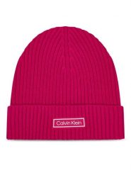 Calvin Klein Czapka Patch Chunky LV04D8053G Różowy. Czerwone rękawiczki damskie Calvin Klein, na zimę, bez wzorów, z bawełny. Za 169.99 zł.
