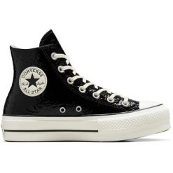 Buty sportowe Converse Chuck Taylor All Star Lift. Czarne trampki i tenisówki damskie Converse, bez wzorów, z syntetyku, retro, bez zapięcia. Za 590.00 zł.