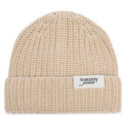 Czapka Tommy Hilfiger. Białe czapki i kapelusze damskie Tommy Hilfiger, na zimę, bez wzorów. Za 189.99 zł.