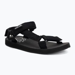 Sandały damskie Jack Wolfskin Taiga. Czarne sandały damskie Jack Wolfskin, bez wzorów, z gumy, bez obcasa, bez zapięcia. Za 279.99 zł.