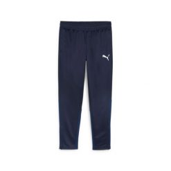 Spodnie treningowe Puma Teamgoal. Niebieskie spodnie sportowe męskie Puma, l, bez wzorów, z materiału, do piłki nożnej. Za 147.99 zł.