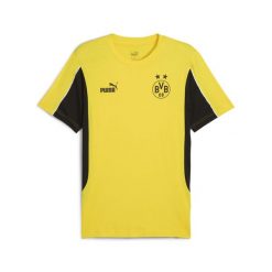 Męska koszulka Borussia Dortmund ftblARCHIVE PUMA Faster Yellow Black. Czarne koszulki sportowe męskie Puma, m, z aplikacjami, bez kołnierzyka, bez ramiączek, do piłki nożnej. W wyprzedaży za 109.00 zł.