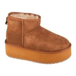 Buty Emu Australia Stinger Micro Flatform W13082-CHES brązowe. Brązowe śniegowce i trapery damskie z gumy. Za 731.13 zł.