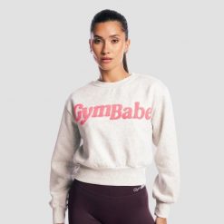 Bluza damska fitness luźna GymBabe Cloud. Szare bluzy damskie GYMBEAM, l, bez wzorów, z bawełny, bez kaptura, na fitness i siłownię. Za 131.90 zł.