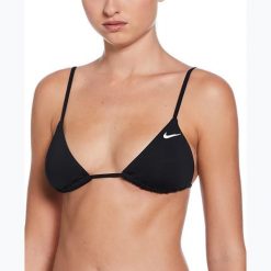 Góra od stroju pływackiego Nike Essential Triangle Bikini. Czarne bikini damskie Nike, xl, bez wzorów. Za 89.99 zł.