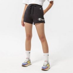 SPODENKI DAMSKIE SPORTOWE CHAMPION-SZORTY SHORTS KRÓTKIE KOLOR CZARNY. Czarne szorty sportowe damskie Champion, na lato, l, bez wzorów, z bawełny, eleganckie, do biegania. Za 65.88 zł.