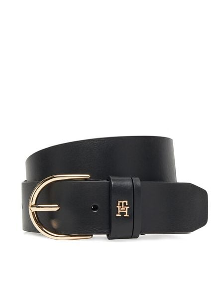 Tommy Hilfiger Pasek Damski Essential Effortless 3.5 AW0AW17757 Czarny. Czarne paski damskie Tommy Hilfiger, bez wzorów, ze skóry. Za 249.99 zł.