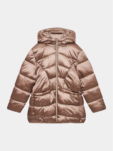 Mayoral Kurtka zimowa 7.410 Brązowy Regular Fit. Brązowe buty zimowe dziewczęce Mayoral, bez wzorów, z syntetyku, bez zapięcia. Za 189.99 zł.