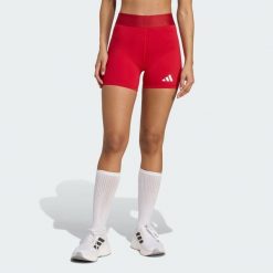 Szorty do siatkówki TECHFIT. Czerwone szorty sportowe damskie Adidas, bez wzorów, sportowe, do siatkówki, climacool (adidas). Za 129.00 zł.