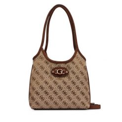 Torebka Guess. Brązowe torebki do ręki damskie Guess, z aplikacjami, klasyczne, bez dodatków. Za 494.99 zł.