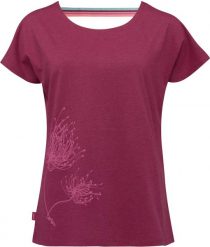 T-shirt damski Loap Aumara różowy, przedłużony tył. Czerwone t-shirty damskie 55PROTEC, xs, bez wzorów, z bawełny, eleganckie, bez kołnierzyka. Za 123.99 zł.