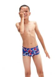 Spodenki kąpielówki dla dzieci Speedo Allover. Czerwone kąpielówki dla chłopców Speedo, bez wzorów, z materiału, wakacyjne. Za 85.57 zł.