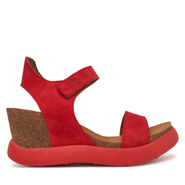 Sandały Fly London. Brązowe sandały damskie Fly London, bez wzorów, bez obcasa, na koturnie, bez zapięcia. Za 499.99 zł.
