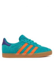 Adidas Sneakersy Gazelle JR5943 Turkusowy. Niebieskie buty sportowe dziewczęce Adidas, bez wzorów, ze skóry, bez zapięcia. Za 219.99 zł.