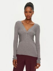 Artigli Sweter ACMA000110 Szary Slim Fit. Szare swetry damskie Artigli, l, bez wzorów, z wiskozy, bez kołnierzyka, bez ramiączek, bez kaptura. Za 169.99 zł.