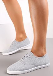 Szare Sznurowane Tenisówki Przed Kostkę Calapse. Szare obuwie sportowe damskie Renee, bez wzorów, casualowe, przed kostkę, bez zapięcia. Za 39.99 zł.