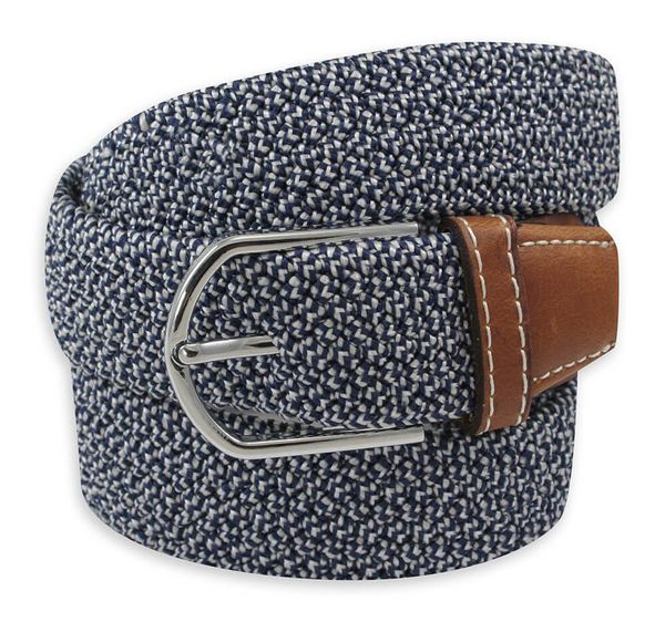 Pasek Elastyczny, Biało-Granatowy, Pleciony, do Spodni, Casualowy, Parciany -ALTIES. Białe paski damskie Alties, bez wzorów, z elastanu. Za 59.00 zł.