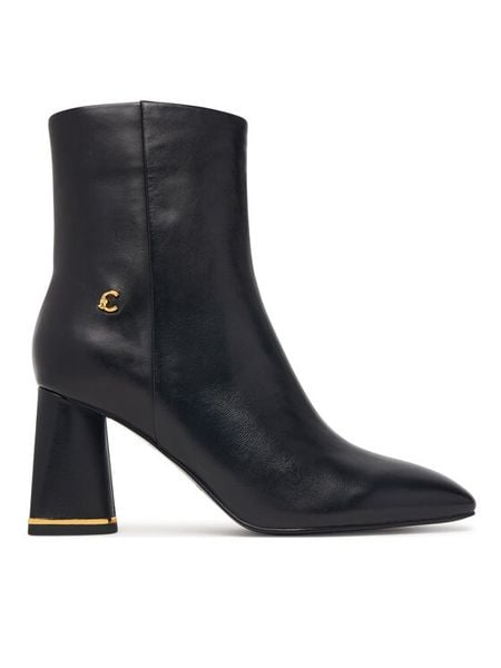 Coccinelle Botki C-Everday Smo E4 U1L 11 02 01 Czarny. Czarne botki damskie Coccinelle, ze skóry, bez obcasa, na słupku, bez zapięcia. Za 1,299.00 zł.