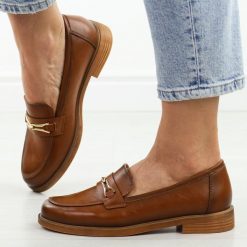 Brązowe mokasyny damskie Potocki 12555. Brązowe mokasyny damskie POTOCKI, z jeansu, eleganckie. Za 169.00 zł.