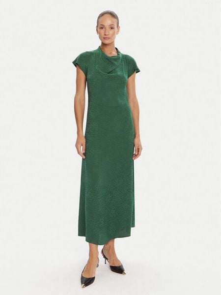 Bruuns Bazaar Sukienka koktajlowa Bacopa Zimone BBW4576 Zielony Slim Fit. Zielone sukienki damskie Bruuns Bazaar, bez wzorów, z wiskozy, wizytowe, bez kołnierzyka, bez ramiączek. Za 509.99 zł.