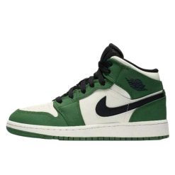 Buty do chodzenia dla dorosłych Air Jordan 1 Mid Pine Green. Brązowe obuwie sportowe damskie Jordan, bez wzorów, ze skóry, do koszykówki, Nike Air Jordan. Za 1,117.46 zł.