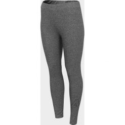 Legginsy treningowe damskie LEG001 - szary melanż. Szare legginsy damskie 4f, bez wzorów, z bawełny, na fitness i siłownię. W wyprzedaży za 79.99 zł.