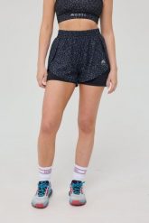 Spodenki do biegania Elite 2 w 1 - czarna panterka. Czarne szorty sportowe damskie OOSC, s, bez wzorów, z materiału, sportowe, z podwyższonym stanem, do biegania. Za 171.99 zł.